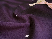 画像をギャラリービューアに読み込む, 洗える着物反物 フルオーダー仕立て付 小紋 パープル 笠松 単衣・袷に 人気の東レシルック モダンでお洒落なkifkifシリーズ