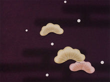 画像をギャラリービューアに読み込む, 洗える着物反物 フルオーダー仕立て付 小紋 パープル 笠松 単衣・袷に 人気の東レシルック モダンでお洒落なkifkifシリーズ