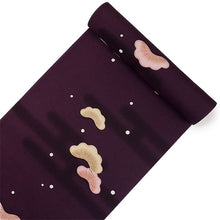 画像をギャラリービューアに読み込む, 洗える着物反物 フルオーダー仕立て付 小紋 パープル 笠松 単衣・袷に 人気の東レシルック モダンでお洒落なkifkifシリーズ