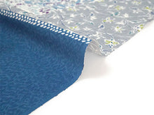 画像をギャラリービューアに読み込む, 洗える着物反物 フルオーダー仕立て付 小紋 ブルー 更紗 単衣・袷に 人気の東レシルック モダンでお洒落なkifkifシリーズ