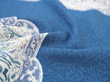 画像をギャラリービューアに読み込む, 洗える着物反物 フルオーダー仕立て付 小紋 ブルー 更紗 単衣・袷に 人気の東レシルック モダンでお洒落なkifkifシリーズ