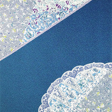 画像をギャラリービューアに読み込む, 洗える着物反物 フルオーダー仕立て付 小紋 ブルー 更紗 単衣・袷に 人気の東レシルック モダンでお洒落なkifkifシリーズ