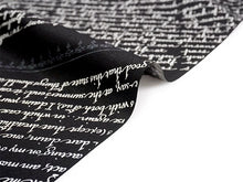 画像をギャラリービューアに読み込む, 洗える着物反物 フルオーダー仕立て付 小紋 ブラック 英字 手紙 単衣・袷に 人気の東レシルック 着物をもっと気軽に楽しむfukuシリーズ
