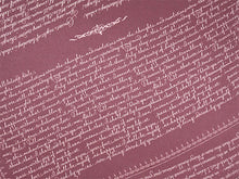 画像をギャラリービューアに読み込む, 洗える着物反物 フルオーダー仕立て付 小紋 臙脂 英字 手紙 単衣・袷に 人気の東レシルック 着物をもっと気軽に楽しむfukuシリーズ