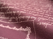 画像をギャラリービューアに読み込む, 洗える着物反物 フルオーダー仕立て付 小紋 臙脂 英字 手紙 単衣・袷に 人気の東レシルック 着物をもっと気軽に楽しむfukuシリーズ