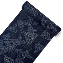 画像をギャラリービューアに読み込む, 洗える着物反物 フルオーダー仕立て付 小紋 ネイビー 鱗 幾何学 単衣・袷に 人気の東レシルック 着物をもっと気軽に楽しむfukuシリーズ