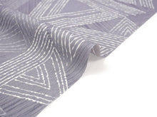 画像をギャラリービューアに読み込む, 洗える着物反物 フルオーダー仕立て付 小紋 薄紫 鱗 幾何学 単衣・袷に 人気の東レシルック 着物をもっと気軽に楽しむfukuシリーズ