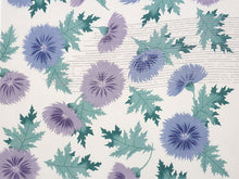 画像をギャラリービューアに読み込む, 東レセオアルファ 夏着物 浴衣 反物 フルオーダー仕立て付き ホワイト ブルー アザミ柄 レディース モダンでお洒落なkifkifシリーズ