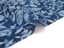 画像をギャラリービューアに読み込む, 東レセオアルファ 夏着物 浴衣 反物 フルオーダー仕立て付き ネイビー 更紗 花唐草 レディース もっと気軽に着物を楽しむfukuシリーズ