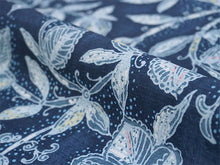 画像をギャラリービューアに読み込む, 東レセオアルファ 夏着物 浴衣 反物 フルオーダー仕立て付き ネイビー 更紗 花唐草 レディース もっと気軽に着物を楽しむfukuシリーズ