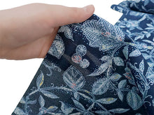 画像をギャラリービューアに読み込む, 東レセオアルファ 夏着物 浴衣 反物 フルオーダー仕立て付き ネイビー 更紗 花唐草 レディース もっと気軽に着物を楽しむfukuシリーズ