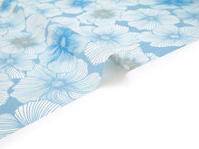 画像をギャラリービューアに読み込む, 東レセオアルファ 夏着物 浴衣 反物 フルオーダー仕立て付き ブルー 花 レディース もっと気軽に着物を楽しむfukuシリーズ