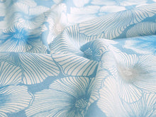 画像をギャラリービューアに読み込む, 東レセオアルファ 夏着物 浴衣 反物 フルオーダー仕立て付き ブルー 花 レディース もっと気軽に着物を楽しむfukuシリーズ