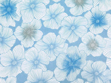 画像をギャラリービューアに読み込む, 東レセオアルファ 夏着物 浴衣 反物 フルオーダー仕立て付き ブルー 花 レディース もっと気軽に着物を楽しむfukuシリーズ