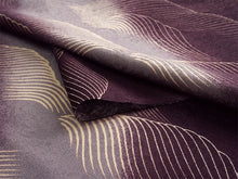 画像をギャラリービューアに読み込む, 洗える着物 小紋反物 パープル 波 袷、単衣、羽織やコートにも 5サイズから選べるセミオーダー仕立て付 相田翔子好み レディース テイジン素材