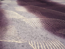 画像をギャラリービューアに読み込む, 洗える着物 小紋反物 パープル 波 袷、単衣、羽織やコートにも 5サイズから選べるセミオーダー仕立て付 相田翔子好み レディース テイジン素材