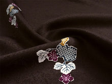 画像をギャラリービューアに読み込む, 洗える着物 小紋反物 ダークブラウン 瓢箪 袷、単衣、羽織やコートにも 5サイズから選べるセミオーダー仕立て付 相田翔子好み レディース テイジン素材