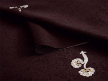 画像をギャラリービューアに読み込む, 洗える着物 小紋反物 ダークブラウン 葵 袷、単衣、羽織やコートにも 5サイズから選べるセミオーダー仕立て付  相田翔子好み レディース テイジン素材