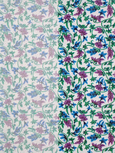 画像をギャラリービューアに読み込む, 洗える半衿 モダンで可愛い紅型 ホワイト地 ブルー パープル グリーン 更紗 唐草 便利な濃淡リバーシブル 沖縄発ブランド・ブランジュジュのお洒落な半襟 東レシルジェリーの洗えるポリエステル素材 和装小物 春・秋・冬のカジュアルシーンに