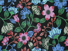 画像をギャラリービューアに読み込む, 絹半幅帯 モダンで可愛い紅型 琉球更紗 オフホワイト地 ブラック地 ブルー 便利なリバーシブル 沖縄発ブランド・ブランジュジュのお洒落な半巾帯 レディース カジュアルシーンに