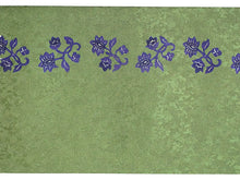 画像をギャラリービューアに読み込む, 絹半幅帯 モダンで可愛い紅型 更紗 ブルーグレー地 グリーン地 ブルー 便利なリバーシブル 沖縄発ブランド・ブランジュジュのお洒落な半巾帯 レディース カジュアルシーンに