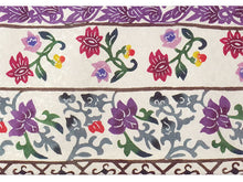 画像をギャラリービューアに読み込む, 絹半幅帯 モダンで可愛い紅型 更紗 ホワイト地 ワインレッド地 パープル 便利なリバーシブル 沖縄発ブランド・ブランジュジュのお洒落な半巾帯 レディース カジュアルシーンに