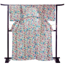 画像をギャラリービューアに読み込む, 洗える夏着物 浴衣 単品 オフホワイト 琉球更紗 Sサイズ モダンで可愛い紅型 沖縄発ブランド・ブランジュジュのお洒落な小紋夏きもの 東レセオアルファの洗えるポリエステル素材 すぐ着られるお仕立て上がり 夏にぴったりなカジュアル単衣