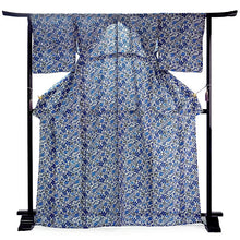 画像をギャラリービューアに読み込む, 洗える夏着物 浴衣 単品 グレー ブルー 琉球更紗 Mサイズ モダンで可愛い紅型 沖縄発ブランド・ブランジュジュのお洒落な小紋夏きもの 東レセオアルファの洗えるポリエステル素材 すぐ着られるお仕立て上がり 夏にぴったりなカジュアル単衣