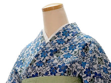 画像をギャラリービューアに読み込む, 洗える夏着物 浴衣 単品 グレー ブルー 琉球更紗 Mサイズ モダンで可愛い紅型 沖縄発ブランド・ブランジュジュのお洒落な小紋夏きもの 東レセオアルファの洗えるポリエステル素材 すぐ着られるお仕立て上がり 夏にぴったりなカジュアル単衣