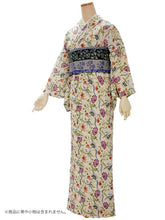 画像をギャラリービューアに読み込む, 洗える夏着物 浴衣 単品 オフホワイト 更紗 Mサイズ モダンで可愛い紅型 沖縄発ブランド・ブランジュジュのお洒落な小紋夏きもの 東レセオアルファの洗えるポリエステル素材 すぐ着られるお仕立て上がり 夏にぴったりなカジュアル単衣