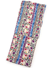 画像をギャラリービューアに読み込む, 洗える夏着物 浴衣 単品 オフホワイト 縦段 更紗 Mサイズ モダンで可愛い紅型 沖縄発ブランド・ブランジュジュのお洒落な小紋夏きもの 東レセオアルファの洗えるポリエステル素材 すぐ着られるお仕立て上がり 夏にぴったりなカジュアル単衣