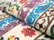 画像をギャラリービューアに読み込む, 洗える夏着物 浴衣 単品 オフホワイト 縦段 更紗 Mサイズ モダンで可愛い紅型 沖縄発ブランド・ブランジュジュのお洒落な小紋夏きもの 東レセオアルファの洗えるポリエステル素材 すぐ着られるお仕立て上がり 夏にぴったりなカジュアル単衣