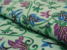 画像をギャラリービューアに読み込む, 洗える夏着物 浴衣 単品 グリーン 唐草 Mサイズ モダンで可愛い紅型 沖縄発ブランド・ブランジュジュのお洒落な小紋夏きもの 東レセオアルファの洗えるポリエステル素材 すぐ着られるお仕立て上がり 夏にぴったりなカジュアル単衣