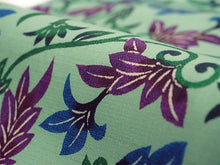 画像をギャラリービューアに読み込む, 洗える夏着物 浴衣 単品 グリーン 唐草 Mサイズ モダンで可愛い紅型 沖縄発ブランド・ブランジュジュのお洒落な小紋夏きもの 東レセオアルファの洗えるポリエステル素材 すぐ着られるお仕立て上がり 夏にぴったりなカジュアル単衣