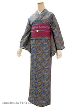 画像をギャラリービューアに読み込む, 洗える夏着物 浴衣 単品 グレー ウコン Sサイズ モダンで可愛い紅型 沖縄発ブランド・ブランジュジュのお洒落な小紋夏きもの 東レセオアルファの洗えるポリエステル素材 すぐ着られるお仕立て上がり 夏にぴったりなカジュアル単衣