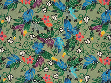 画像をギャラリービューアに読み込む, 洗える夏着物 浴衣 単品 グリーン ゴーヤ Mサイズ モダンで可愛い紅型 沖縄発ブランド・ブランジュジュのお洒落な小紋夏きもの 東レセオアルファの洗えるポリエステル素材 すぐ着られるお仕立て上がり 夏にぴったりなカジュアル単衣