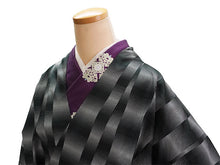 画像をギャラリービューアに読み込む, 雨コート 一部式 道中着衿 ブラック ドット ぼかし 縞 Mサイズ Sサイズ すぐに着られる仕立て上がり 持ち運びに便利なポーチ付き 洗えるポリエステル