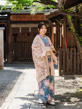 画像をギャラリービューアに読み込む, 着物 レース羽織 サーモンピンク 花柄 Mサイズ ちりよけ レース 羽織 コート 長羽織 カジュアル 春 秋 和装 和服 レディース 女性