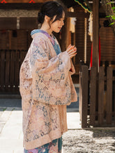 画像をギャラリービューアに読み込む, 着物 レース羽織 サーモンピンク 花柄 Mサイズ ちりよけ レース 羽織 コート 長羽織 カジュアル 春 秋 和装 和服 レディース 女性