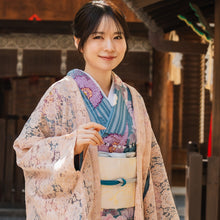 画像をギャラリービューアに読み込む, 着物 レース羽織 サーモンピンク 花柄 Mサイズ ちりよけ レース 羽織 コート 長羽織 カジュアル 春 秋 和装 和服 レディース 女性