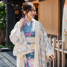 画像をギャラリービューアに読み込む, 着物 レース羽織 オフホワイト 花柄 Mサイズ ちりよけ レース 羽織 コート 長羽織 カジュアル 春 秋 和装 和服 レディース 女性