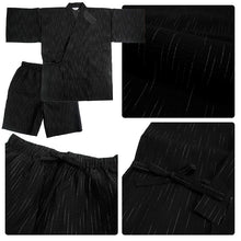 画像をギャラリービューアに読み込む, 甚平 父の日 メンズ M L 2L 3L サイズ 5柄 黒 紺 グレー ストライプ 綿 ポリエステル レーヨン リラックスウェア 夏祭り 花火大会 ギフト プレゼント 2025