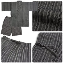 画像をギャラリービューアに読み込む, 甚平 父の日 メンズ M L 2L 3L サイズ 5柄 黒 紺 グレー ストライプ 綿 ポリエステル レーヨン リラックスウェア 夏祭り 花火大会 ギフト プレゼント 2025