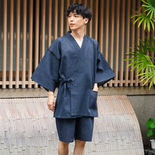 画像をギャラリービューアに読み込む, 甚平 父の日 メンズ M L 2L 3L サイズ 5柄 黒 紺 グレー ストライプ 綿 ポリエステル レーヨン リラックスウェア 夏祭り 花火大会 ギフト プレゼント 2025