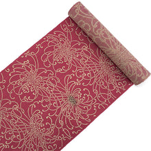 画像をギャラリービューアに読み込む, 竺仙 浴衣・夏着物 反物単品 松煙染小紋 赤地 乱菊柄 レディース 老舗ブランド竺仙の引き染めゆかた反物 伝統を感じる古典柄