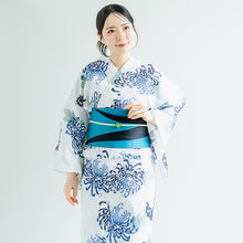 画像をギャラリービューアに読み込む, 浴衣セット レディース 浴衣 半幅帯 下駄 3点 セット 全10柄 白地 紺地 黒地 椿 菊 紫陽花 大人 可愛い おしゃれ 花火夏応援SALE大会 夏祭り