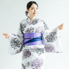 画像をギャラリービューアに読み込む, 浴衣セット レディース 浴衣 半幅帯 下駄 3点 セット 全10柄 白地 紺地 黒地 椿 菊 紫陽花 大人 可愛い おしゃれ 花火夏応援SALE大会 夏祭り