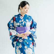 画像をギャラリービューアに読み込む, 浴衣セット レディース 浴衣 半幅帯 下駄 3点 セット 全10柄 白地 紺地 黒地 椿 菊 紫陽花 大人 可愛い おしゃれ 花火夏応援SALE大会 夏祭り