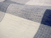 画像をギャラリービューアに読み込む, 綿麻きもの 浴衣 単品 しじら織 ネイビー オフホワイト 格子 チェック Lサイズ お仕立て上がり レディース 夏着物 ゆかた プレタ 変わり織り カジュアル 夏 きもの 和服 和装