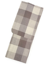 画像をギャラリービューアに読み込む, 綿麻 着物 浴衣 単品 しじら織 ブラウン オフホワイト 格子 チェック Mサイズ お仕立て上がり レディース 夏着物 ゆかた プレタ 変わり織り カジュアル 夏 きもの 和服 和装